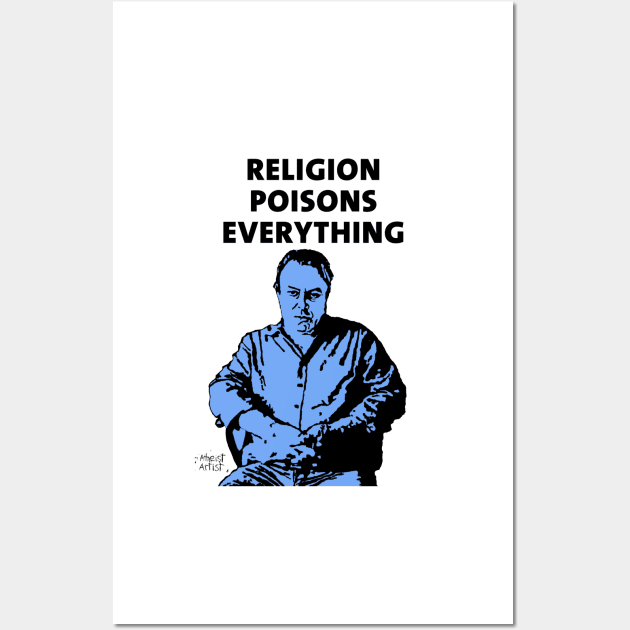 Christopher Hitchens white background Wall Art by DJVYEATES